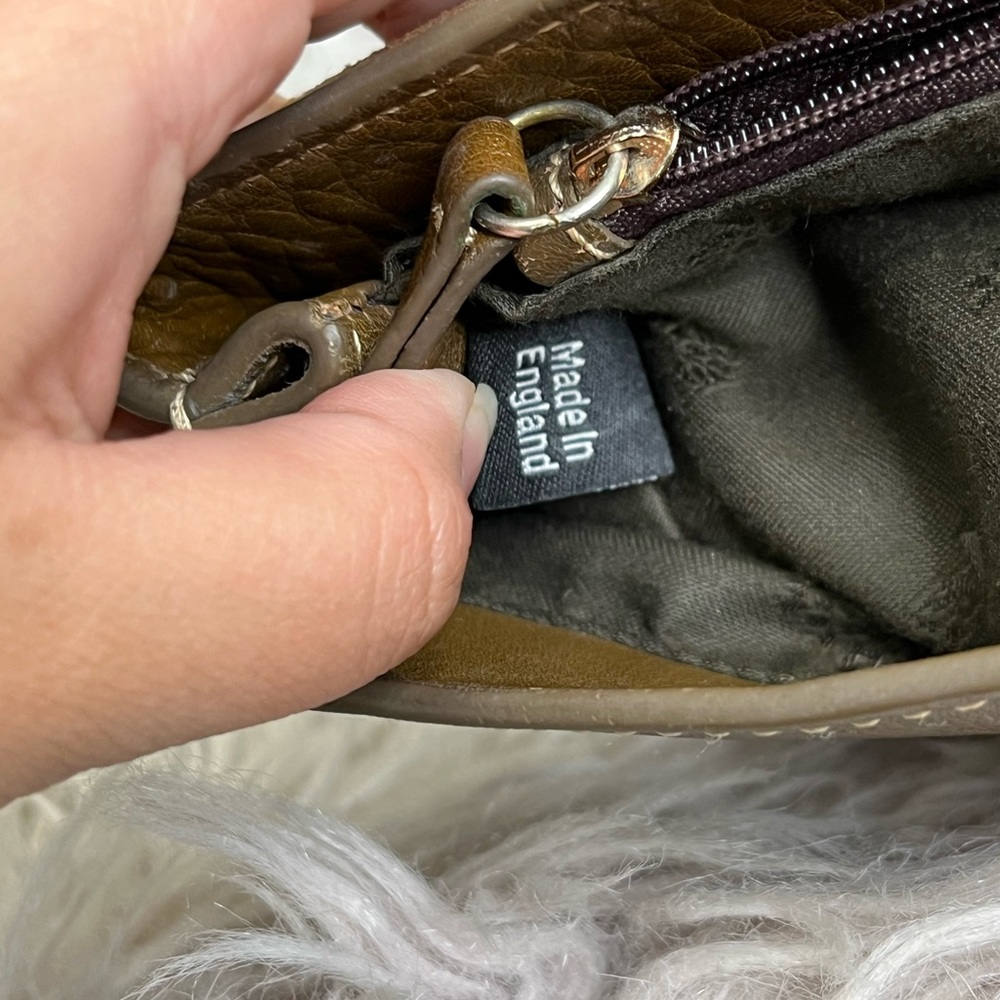 Mulberry Brown Gold Crossbody Bag with Chain Strap - Picture 8 of 12